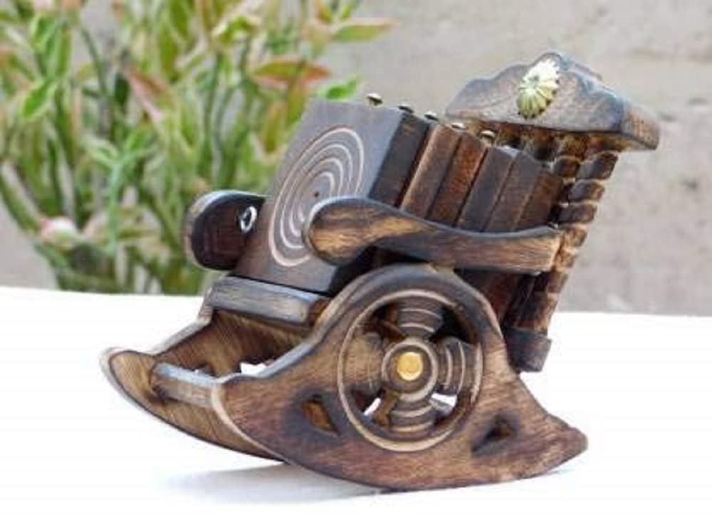 Craftland wooden antique miniature chair shape tea,coffee,drink hot/cold coaster set with 6 coaster for kitchen/dining table/off